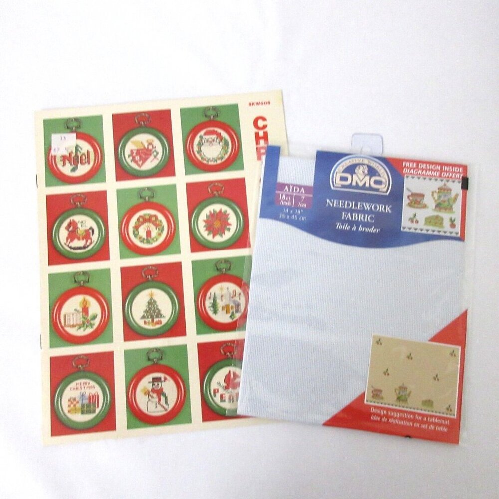 DMC Creative World Needlework Fabric 18ct Aida White 14" x 18" Christmas Mini 24